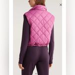 Zella New!  Reversible Quilted Nylon Puffer Vest Pink Sz‎ Medium $109 Photo 4