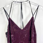 Splendid  Purple Black VNeck Crushed Velvet Cami Dress Photo 12