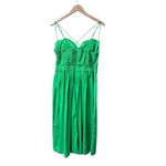 Anthropologie NEW Corset Sleeveless Tiered Midi Dress Kelly Green Medium M NWT Photo 3