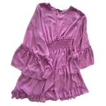 Lavender Brown  Womens Flowy Tiered Pink Mini Dress Size XS Photo 0