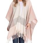 Woolrich  • Cream Grey Pink Plaid Cozy Blanket Wrap Photo 1