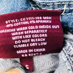 CHI QLE Women Long Sleeve Collared Pearl Snap Button Down Blue Denim Shirt Small Photo 4