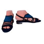 Pour La Victoire  "ESTELLE" TURQUOISE & NAVY BLUE W/ BLACK SUEDE SANDALS NIB (6) Photo 3