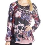Clover Canyon floral georgette blouse women's medium round neck long sleeve top Photo 0
