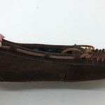 Minnetonka  brown leather moccasin slipper fur Photo 6