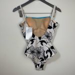 Gottex Black, White & Blue Floral Swimsuit Size 10 NEW Black Photo 1