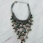 Free People Blue Cascading Stone Cotton Necklace NWOT Photo 0