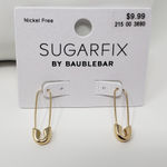 BaubleBar NWT Sugarfix by  Gold-Tone Safety Pin Threader Earrings Women's Photo 0