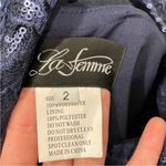 La Femme 27924 Blue Floral Lace and Satin Gown Photo 3