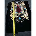 Vintage Collection Black Velvet Embroidered Tunic Top Dress XL 20% Silk Boho NWT Photo 6