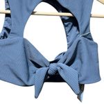 frankie's bikinis NWT Gray Ronnie Ribbed Neck Tie Top Size Small Photo 6