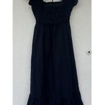 ZARA  Black Eyelet Sleeve Openwork Embroidery Back Maxi Dress Women’s Size Small Photo 4