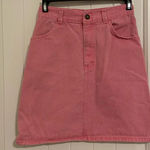 Vintage Street Worn women’s embroidered pink denim miniskirt — fits size 0 Photo 0