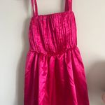 Maeve NEW ANTHROPOLOGIE Bow-Tie Satin Mini Dress Hot Pink - 10 Photo 4