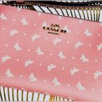 Coach NWOT Pink Blush Chalk Butterfly Polka Dots Wristlet Bag Butterflies Pink Photo 1