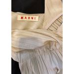 $675 Marni 46 US 10 12 Rayon Babydoll Tank Top Shirt Blouse Deep V Neck Dots Tan Photo 4