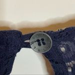 Quiksilver  Sheer Lace Shift Dress With Slip Navy Keyhole Cutout Back Large Photo 4