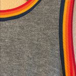 Pink Rose Size M Gray Sleeveless Tank Dress with Vibrant Rainbow Trim Photo 3