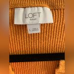 Loft  Pumpkin Orange V Neck Short Sleeve Ribbed Sweater Vest Size L Photo 3