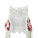 For Love & Lemons Cecelia Crop top Small Embroidered Lace Boho Cottagecore Photo 4