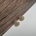 Swavorski Swarovski Crystal Clear Pave Gold Tone Stud Pierced Earrings (Swan Marked) Photo 0