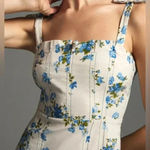 Anthropologie  $160 Blue Flower Mini Dress Blue Floral Cottagecore Boho Bohemian Photo 1