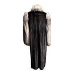 Vintage 20s Paul Magder Toronto Real Silver Fox Fur & Real Mink Coat Size M/L Black Photo 1