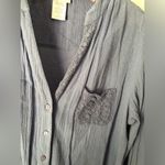 Soft Surroundings  Button-Up Long Sleeve tunic Shirt lace design 100% cotton sz M Photo 4