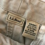 L.L.Bean Womens Khaki Pants High Rise Cotton Beige 12 Tall Photo 2