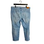 J.Crew  Slouchy Boyfriend Capri Jeans Distressed Rocky Wash Raw Hem Sz 32 petite Photo 1