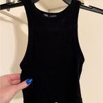 ZARA  Women’s Black Ribbed Minimalist Tank Top Small Photo 2