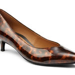Vionic  Josie Tortoiseshell Patent Kitten Heel Pumps Wide 8.5 Comfort Pointed Toe Photo 0