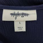 Style & Co . Navy Boho Maxi Dress with Eyelet Lace Accents and Tassel Size Large Photo 6