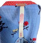 Free People Sundown Print Tunic Mini Dress M Allure Blue Combo Floral Button Tie Photo 9