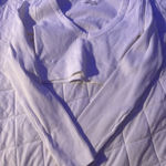 Garage White  Crop Top Long Sleeve Ribbed Photo 0