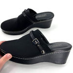 DONALD J PLINER RANAS 4 Black Textile Platform Wedge Mules Slides size 7.5 Photo 0