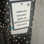 Nine West Double V-Neck Surplice Polka Dot Dress Fit Flare Black / Gold Size 16 Photo 7