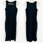 Toad & Co Womens Lounge Hemp Blend‎ Piru Henley Midi Tank Dress Size XS Pockets Black Photo 1