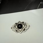 1928 Collection Black Silver Tone Brooch Pin Art deco Style Photo 3