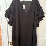 City Chic Women’s  Shift Dress Double Frill Black Ruffles Formal Holiday Party 18 Photo 0