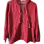 Tribal Jeans‎ Zip Up Hoodie Coral Pink Ruffle Hem Long Sleeve Casual Large Photo 0