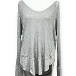 We The Free Free People Gray Thermal Oversized Long Sleeve Sweater Tunic Size M Photo 2