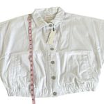 Habitual Oversize White Short Sleeve Crop Denim Jacket Size Medium NWT Photo 5