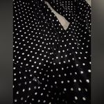 Elegant Black and White Polka Dot Long Sleeve Dress Size M Photo 6