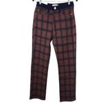 We Wore What Women's Navy and Brown Plaid Jeans Size 27 NWT Icon Jeans Plaid Photo 1