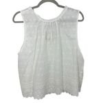 Free People  Clean Ivory Marina Eyelet Embroidered Tank Top Blouse Women XL NWT Photo 3
