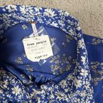 Free People NWT  Floral Blouse Bell Sleeve Bohemian‎ Rosalie Wrap Top Blue Size S Photo 5