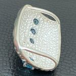 Sterling Silver Vintage  925 Signed Blue Topaz Slider Pendant 4.7g Photo 9