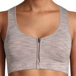 Avia  Seamless Zip Front Racerback Sports Bra Beige Heather Women’s Small S Photo 0