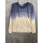 Maurice's Women Ombre Dip Dye V Neck Long Sleeve Hoodie Sweatshirt Top Size M Photo 4